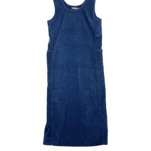 The J. Peterman Company Womens Navy Corduroy Sleeveless Dress M 100% Cotton